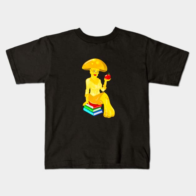 Golden Teacher Mushroom, Goldie Kids T-Shirt by MayGreenAbgrall